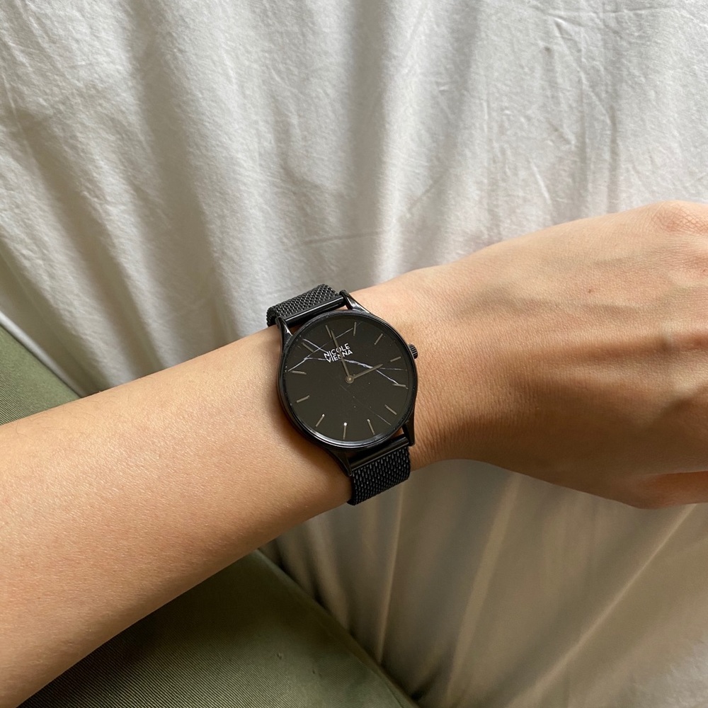 Nicole Vienna Black Mesh Watch